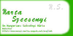 marta szecsenyi business card