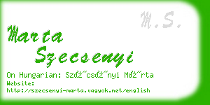 marta szecsenyi business card
